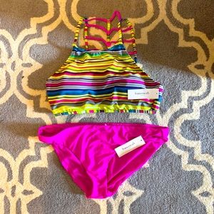 NWT Francescas 2 piece swimsuit